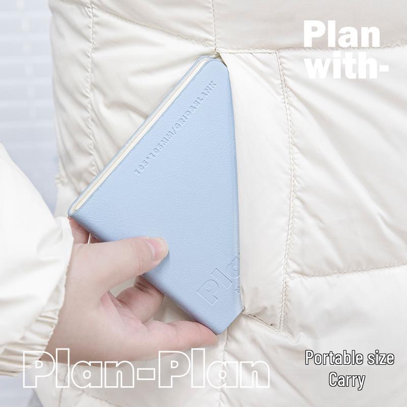 CUBE Planwith Portable Softcover Notebook - Waterproof PU Leather, Stitch-Bound, Pocket Size, 100g Paper