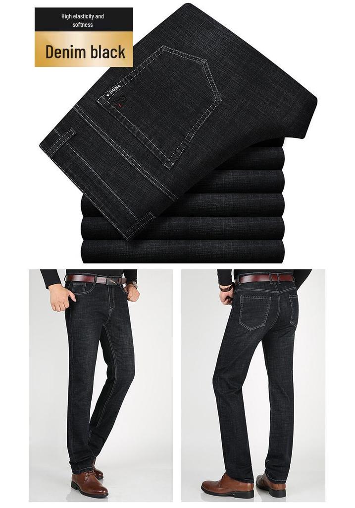 Herren Jeans mit hohem Bund, locker, dehnbar