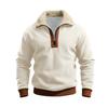 Herren Einfarbiges Halb-Zip Stehkragen Plüsch-Sweatshirt Herren Sport Übergröße Lässiges Sweatshirt