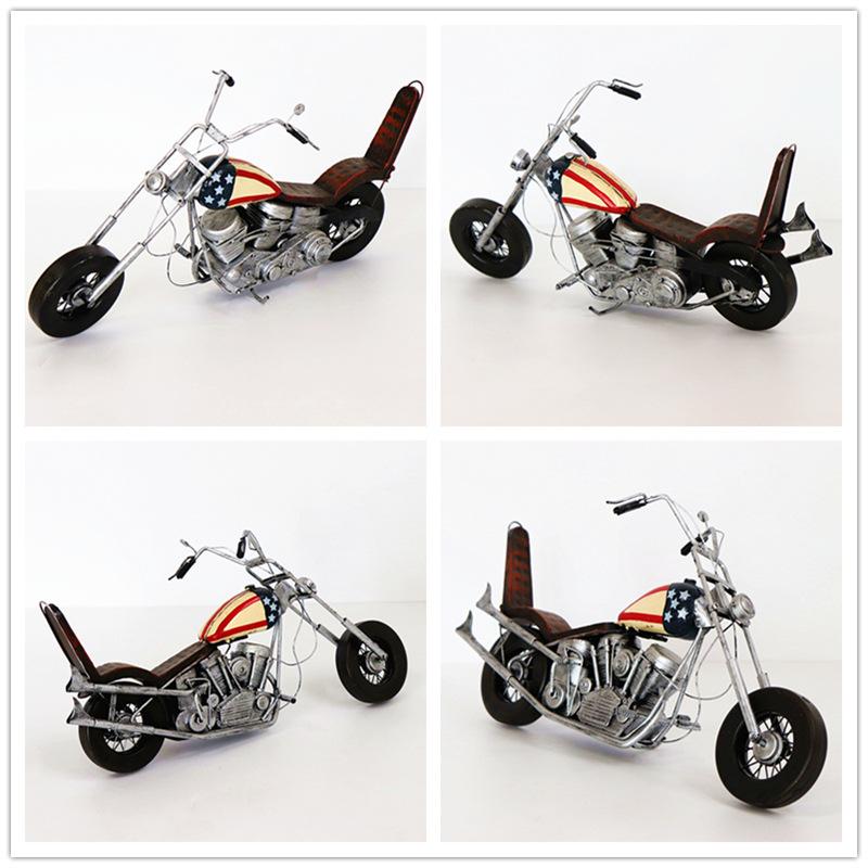 Retro Motorcycle Wrought Iron Ornaments Handmade Crafts Window Bar Ornaments Photography Props