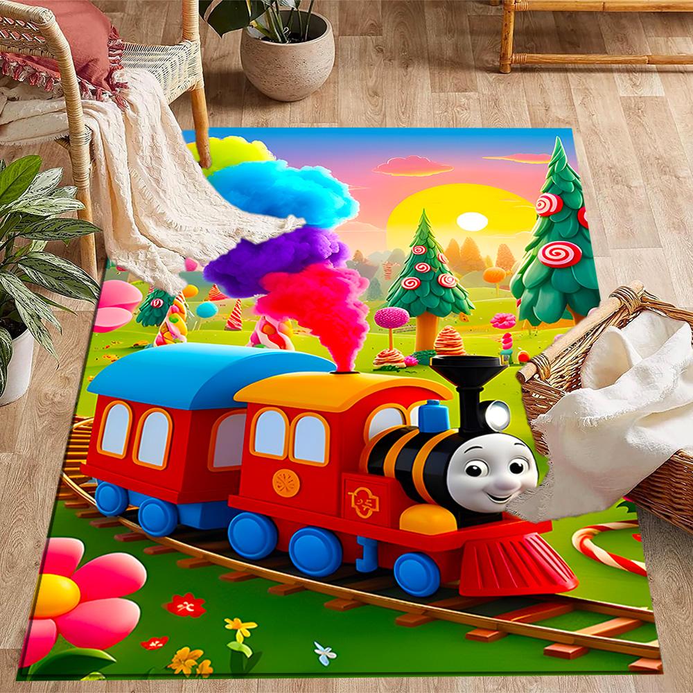 Thomas Train Birthday Party Carpet Design for Hallway Dormitory Game Room Balcony Antislip Carpet Anime Office Decor
