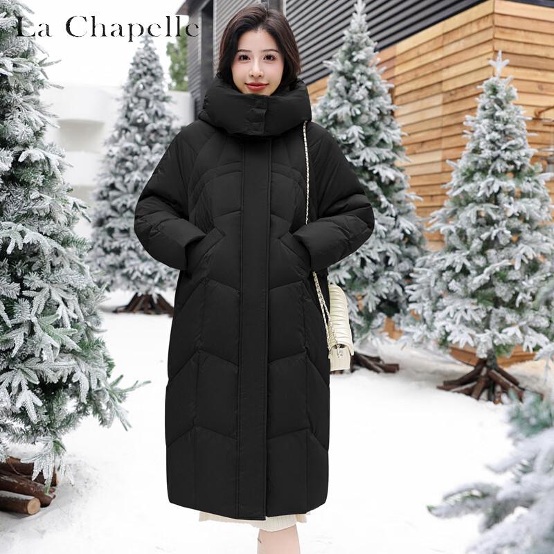La Chapelle Women's Long Hooded Down Jacket