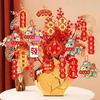 1-30pcs New Year Hanging Ornaments for  Blessing Plant Bonsai Pendant  Chinese Plants Door Decor Lunnar Year Party Supplies