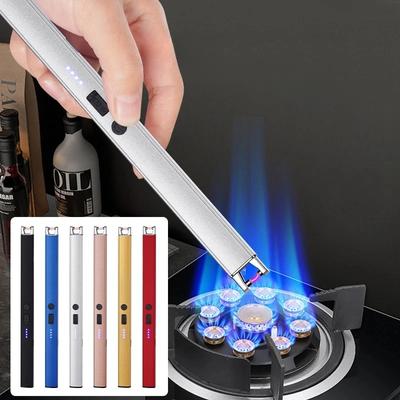 USB-aufladbares Feuerzeug für die Küche, Lichtbogenzündung, winddicht, pulsierend, flammenlos, Plasmazündung, Kerzenfeuerzeuge, Grillen im Freien