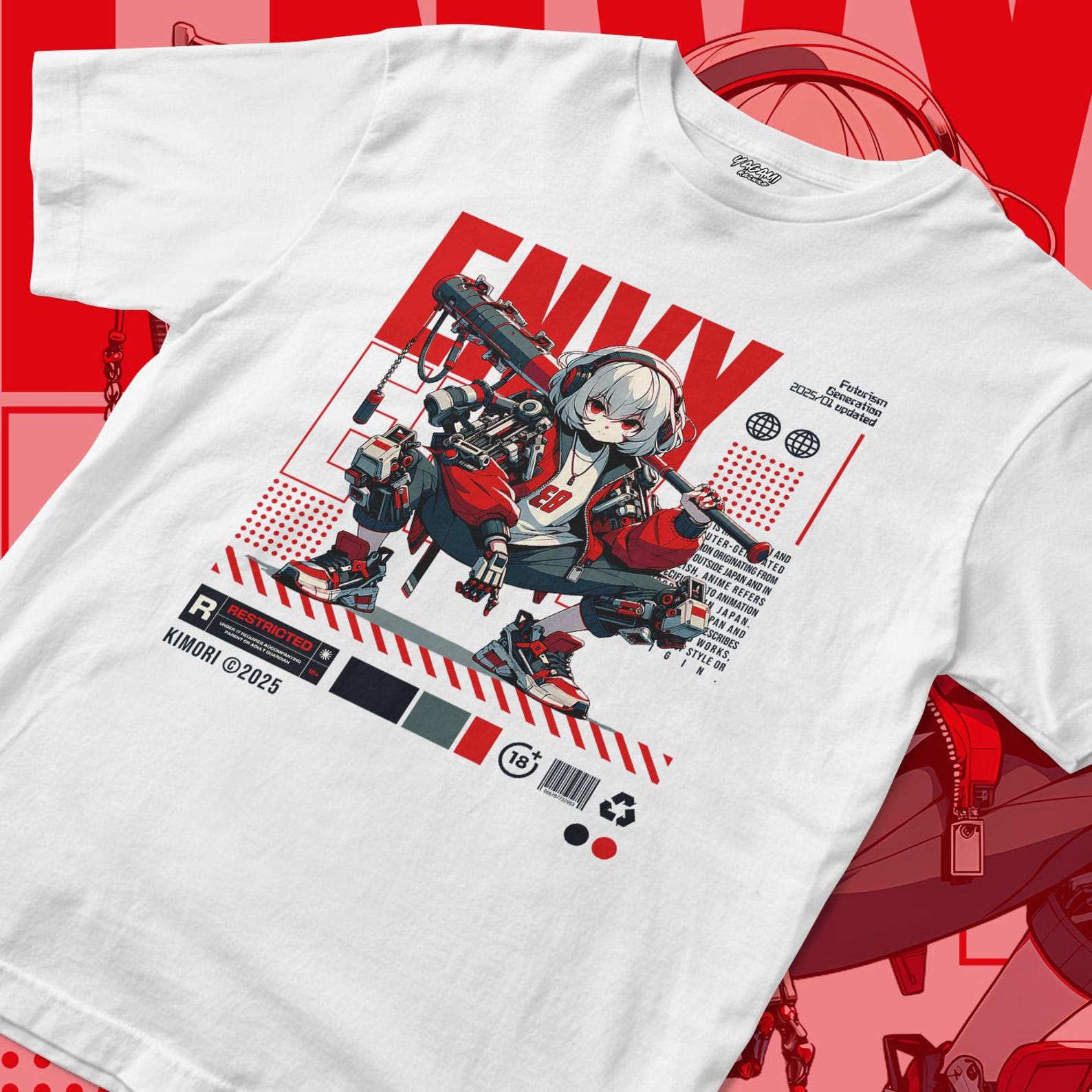 Cyber Envy Mecha Girl | Unisex Jersey Short Sleeve Tee Streetwear M