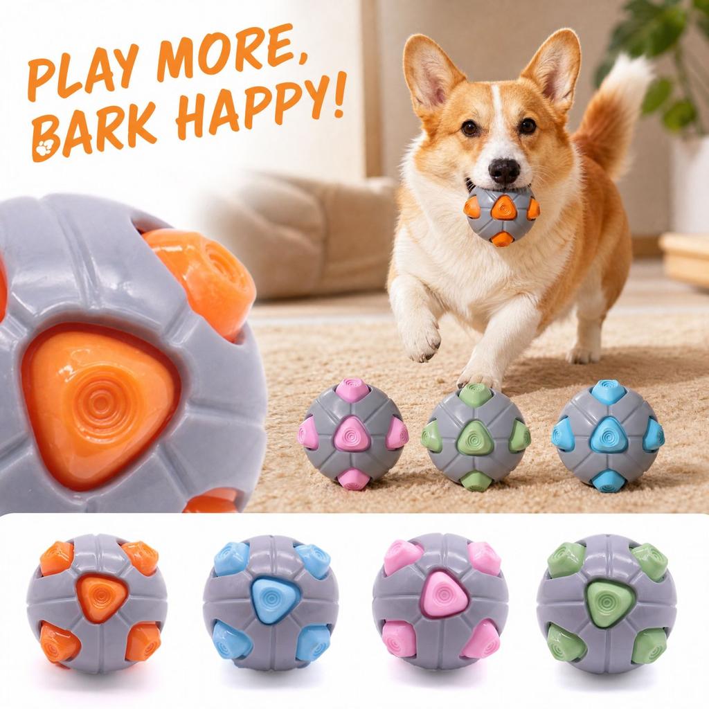Squeaky Dog Ball Toy for Puppy Teething, Interactive Ball for Dogs and Play