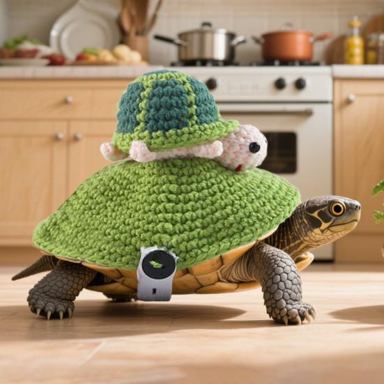 Turtle Sweater Knitted Pet Turtle Outfit Warm Winter Pet Costume with Elastic Strap for Pet Tortoise Turtle Cosplay Party Costume Photo Shoot