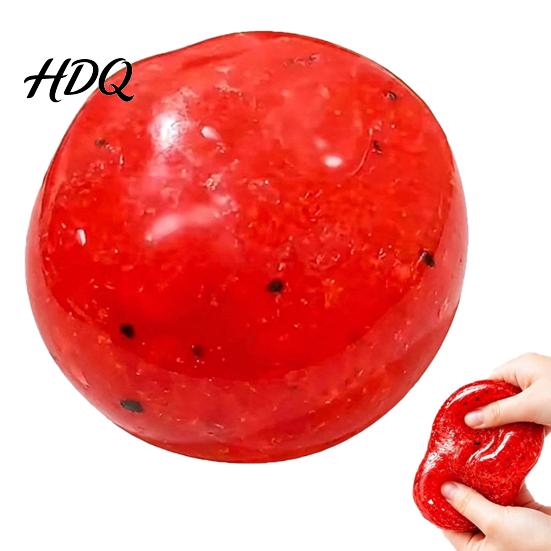Decompression Squeeze Balls Watermelon Squishy Toy Fidget Moldable Sensory Realistic Cute Fruit Shaped Stress Ball Soft Relief Toy for Office