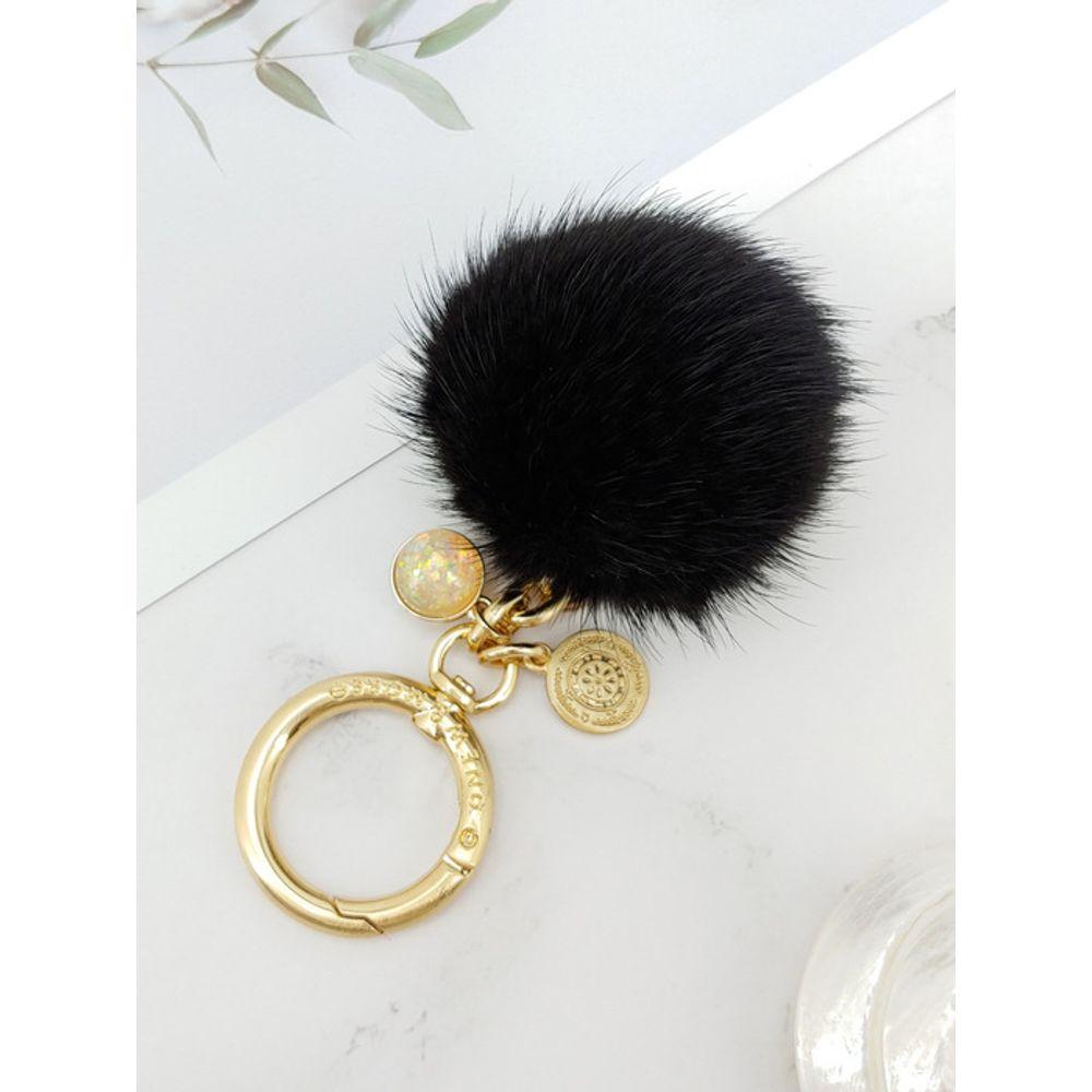MAIA Mink Fur Keychain & Charm - Black