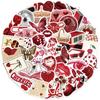 50 Cherry-Colored English Graffiti Stickers: Waterproof, Self-Adhesive for Scrapbooks & Phone Cases