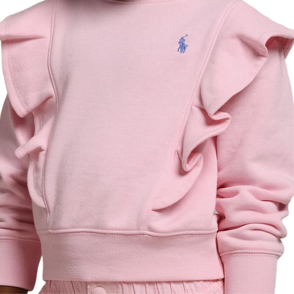 Polo Ralph Lauren Jednobarevné tričko s dlouhým rukávem a kulatým výstřihem Dětské topy Světle růžová 313957719-003