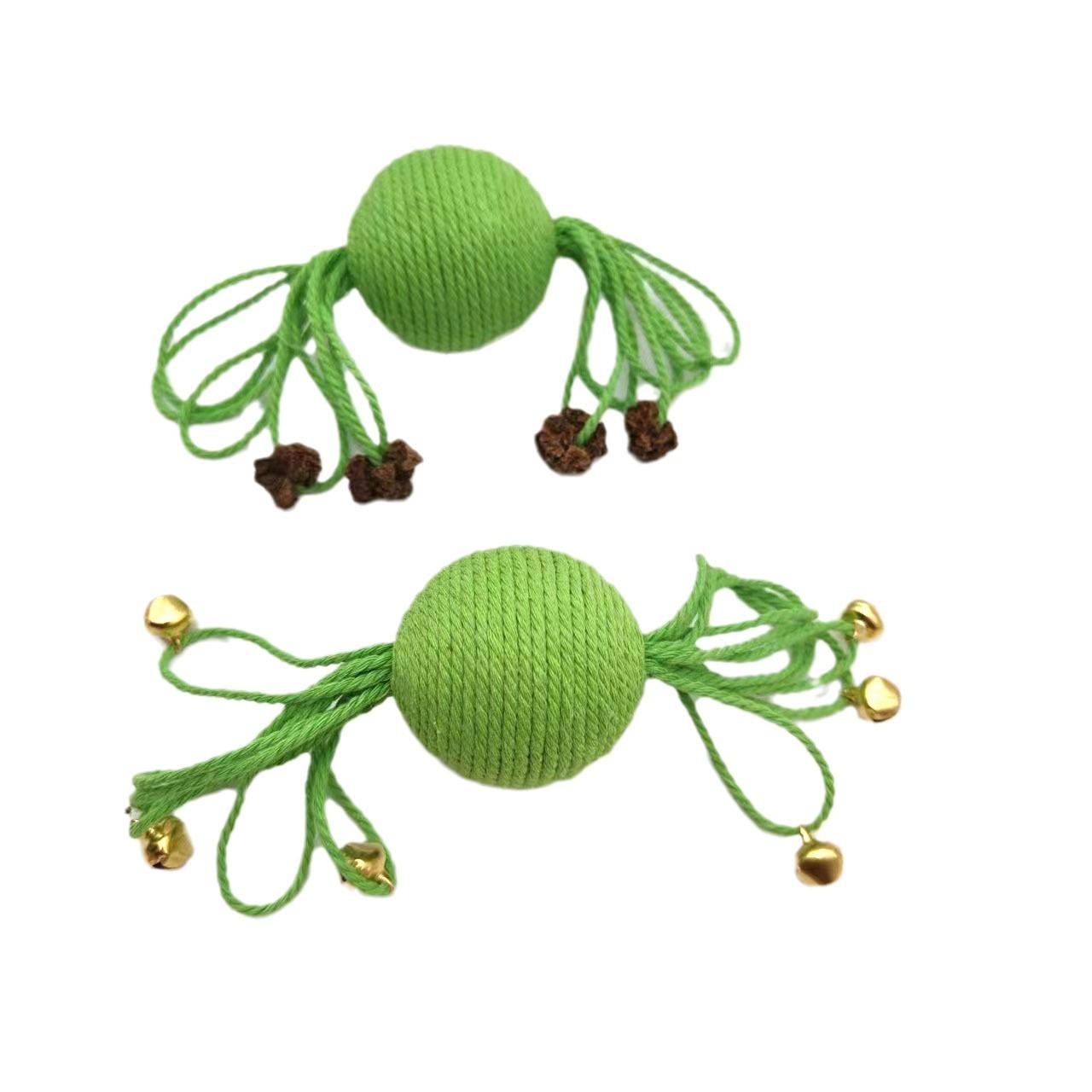 

2 шт. игрушка для кошек, конфетный мяч, хлопковая веревка, обмотка, интерактивный коготь для скрежета зубов, износостойкий, устойчивый к укусам, товары для кошек зелёный