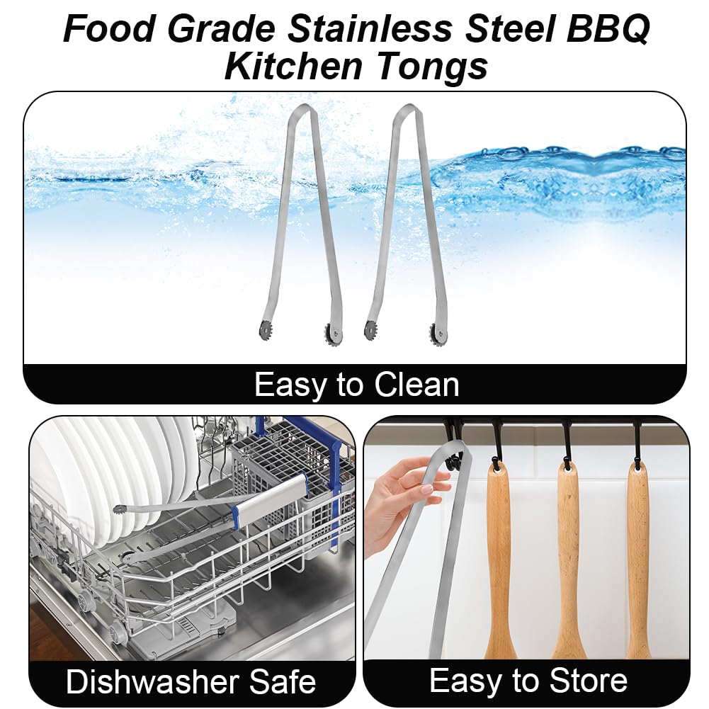 Portable Cooking Tongs BBQ Sausage Rotating Tongs Grilling Bacon Steak Meat Vegetables Inside Out Rotate Kitchen items