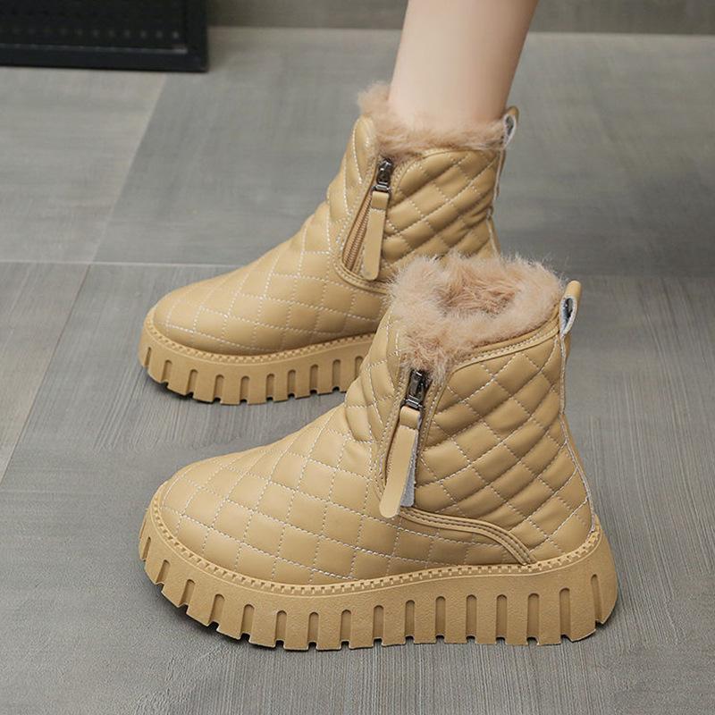 Snow boots women's 2025 new winter velvet thickened Martin boots short boots women's shoes versatile non-slip student cotton shoes