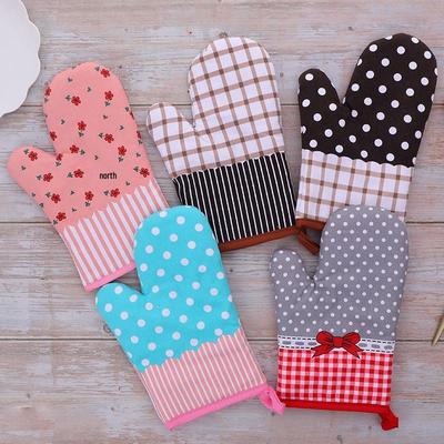 All-Cotton Heat-Resistant Oven Gloves for Baking & Cooking