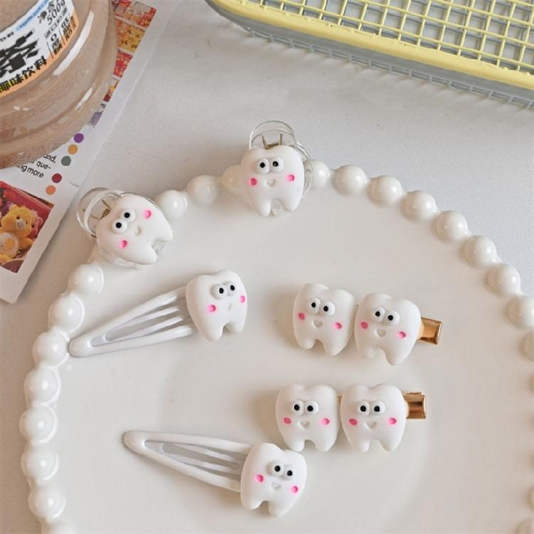 Cute Tooth Harajuku Snap Clip Y2K Girls Hairpin Sweet Handmade HairPins