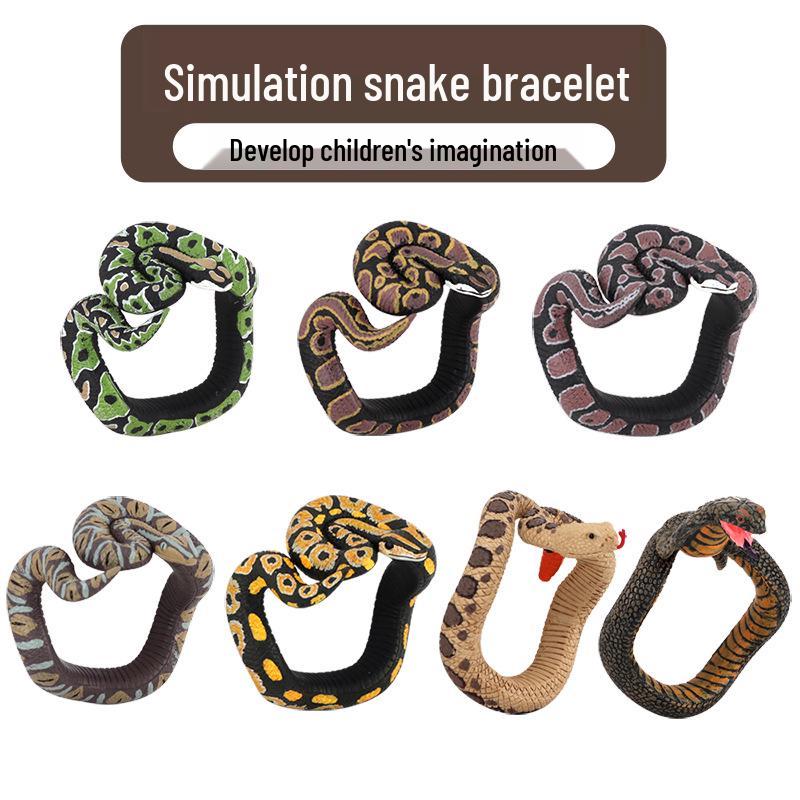 Kids' Python-Shaped Hand-Painted Toy Bracelet: Cool Snake Design Wearable Decoration