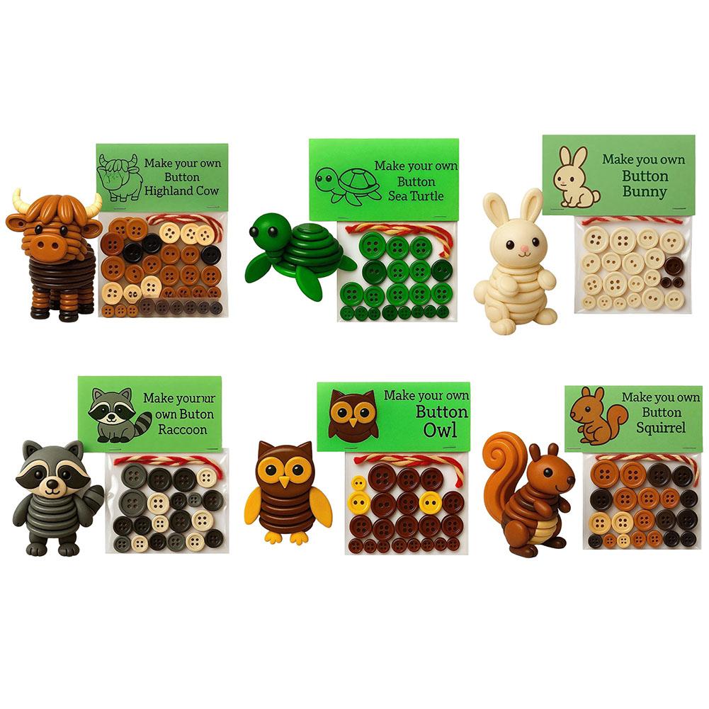 3D Animals Button Decor Handmade Button Highland Cow Decorating Kit Festive Atmosphere Props For Garden Patio Porch Indoor