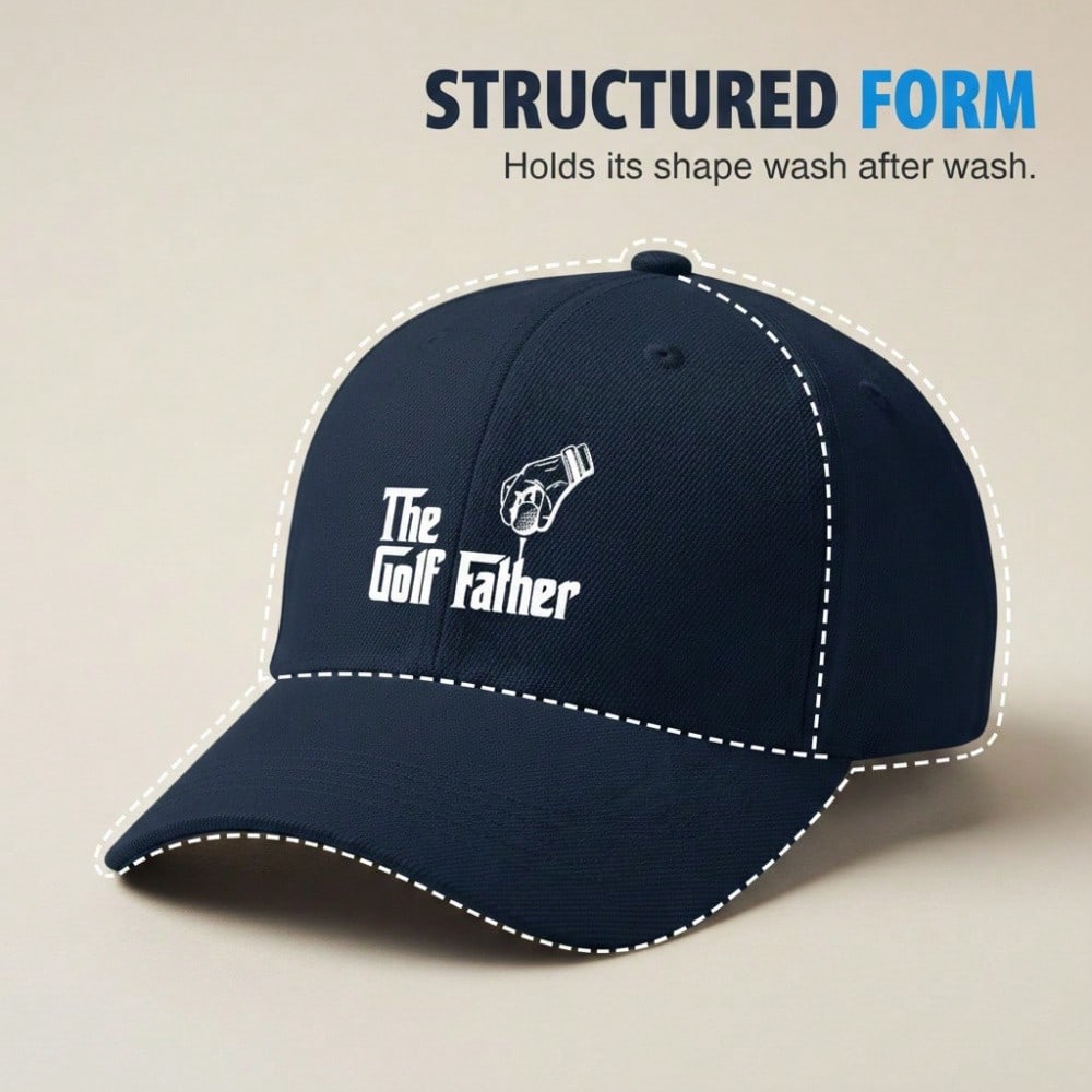 [Golf Dad Hat] The Golf Father Print Polyester Adjustable Breathable Casual Outdoor Sports Baseball Cap For Golf Lovers Men Women