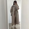 Autumn and Winter Long Plus Cotton Thick Single-breasted Coat Woolen Coat Wild Woman Clothing