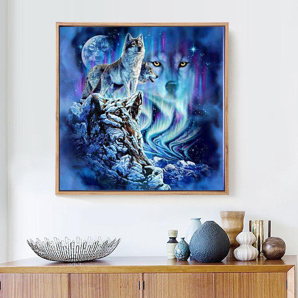 Diamond Painting Full Round Wolf Diamond Embroidery Cross Stitch Rhinestone