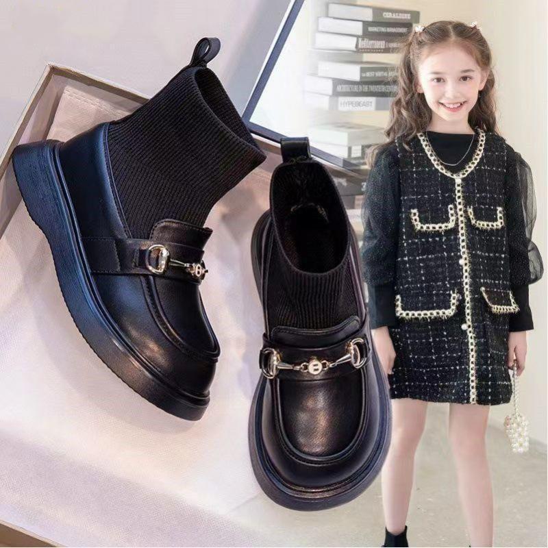 Winter Children's British Style Small Leather Shoes Children's Martin Boots Spring and Autumn Shoes Children's Women's Boots