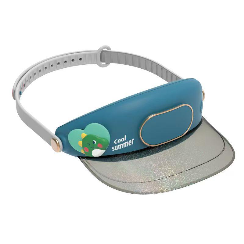 

USB Rechargeable Leafless Pet Fan Hat: Sun Protection for Kids Outdoor Summer Adventures 16.5cm x 29cm x 6.5cm темно-синього кольору