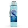 1PC Whale Moon Sea Night Scene Print 750ml Color Plastic Sports Water Bottle Leakproof Flip Straw Lid Suitable for Sports Office Home Use