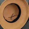 Black Ribbon Bowknot Straw Hat Classic Solid Color Sun Hats Elegant Summer Travel Beach Hats for Women Daily Use