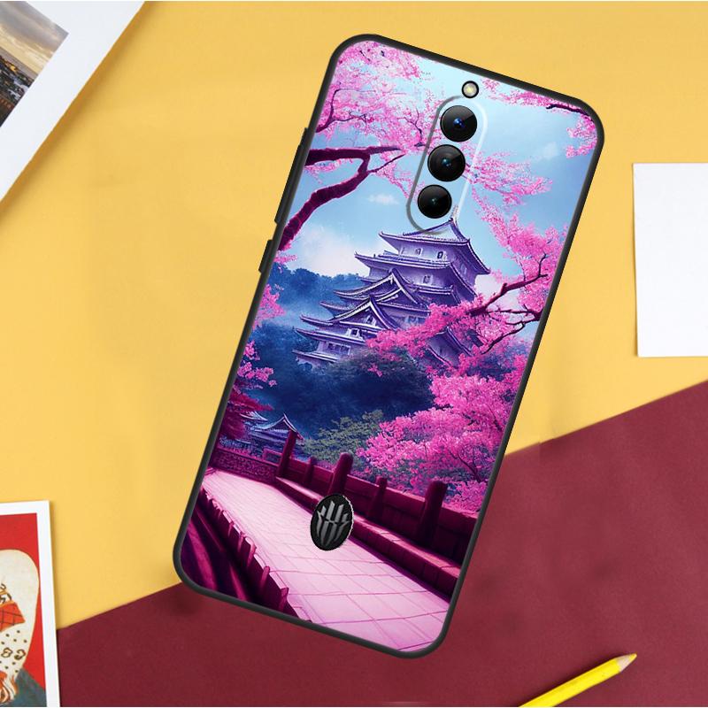 Japanese Art Temple Sakura Case For ZTE Nubia Red Magic 10S Pro Plus 8 9 10 Air 8S 9S 11 Pro Plus 6 7 6S 7S Pro Cover