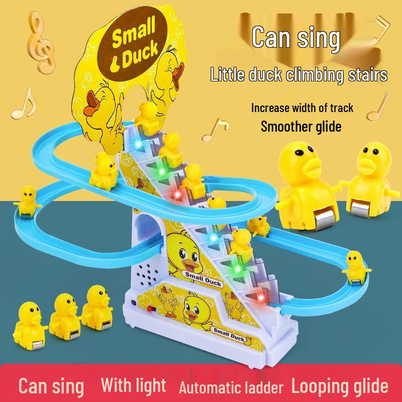 Electric Duck Climbing Stairs Toy with Music for Toddlers 1-3 Years