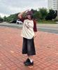 ACOVER Heart Spray Raglan Short Sleeve T-Shirt 3 Colors