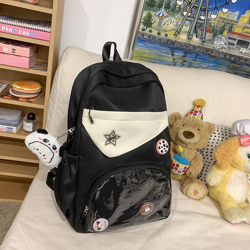 schoolbag, female college student, Japanese transparent pain bag, backpack, large-capacity high school student travel backpack