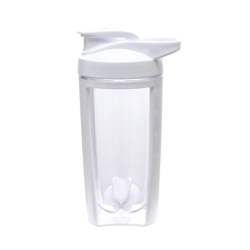 

Портативный двухслойный фитнес-шейкер для смузи и протеина - Идеальный спортивный подарок для мужчин и женщин, со шкалой 500ml белый