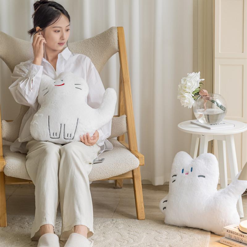 Kawaii Plushie Cats Black Pillow Stuffed Animals Cat Plush Pillow Cushion Soft For Sofa Decoration Lovely Cat Toys For Girls