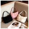 Borsa a pochette in tessuto minimalista urbana con colore solido e design a rosa per l'uso quotidiano
