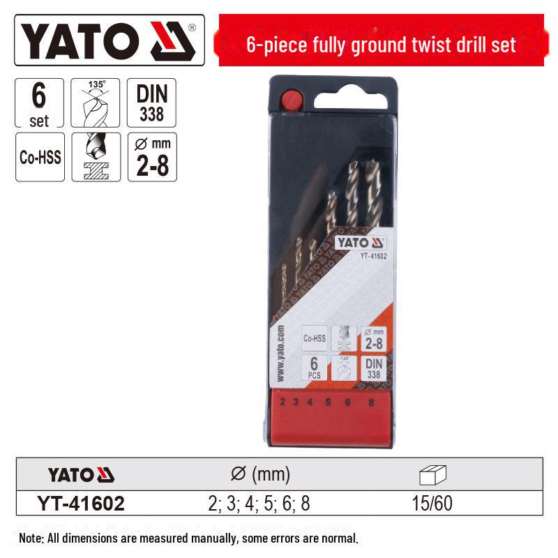 

Сверло спиральное Yiertuo из быстрорежущей стали с кобальтом для металла и нержавеющей стали, цилиндрический хвостовик, размеры 3-16. 6-piece set 2-8mm