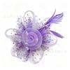 Popular European and American Bride Feather Flower Racing Festival Mesh Hairpin Headband Feather Flower Headdress
