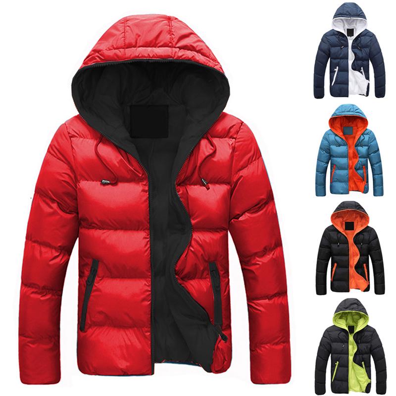 Зимние мужчины Случайные куртка с капюшоном Длинные рукава вниз пальто Outwear Топы Ветрозащитный Открытый Циппер – купить по низким ценам в интернет-магазине Joom