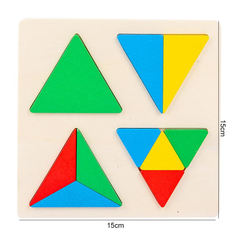 Wooden Puzzle Shape Matching Board Baby Montessori Early Education Toys Wooden Handgrip Board Educational Toys for Children TMZ