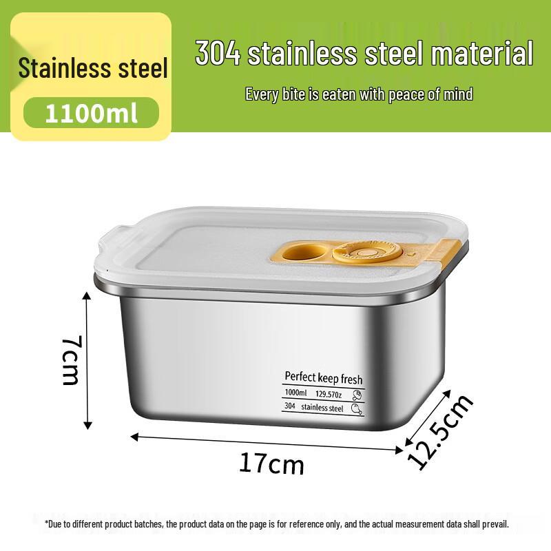 

304 Stainless Steel Food Storage Box with Buckle Lid