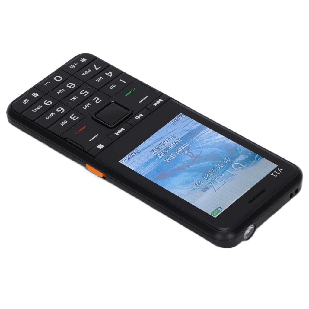 V11 Push Button 2,8 Zoll Bildschirm 32MB + 32MB 2G GSM 3 SIM Karten 3 Standby Telefon (Schwarz )