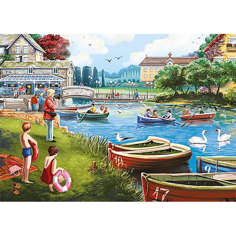 New 5d Diamond Diy Painting Sea View Diamond Embroidery Scenery Pier Cross Stitch Full Round Drill Home Decor Art Gift