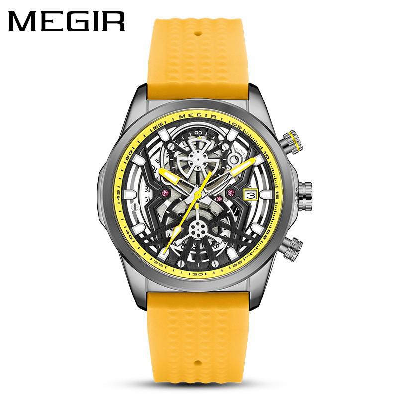 MEGIR Men's Silicone Quartz Watch 2235 - Fashionable Mechanical Style