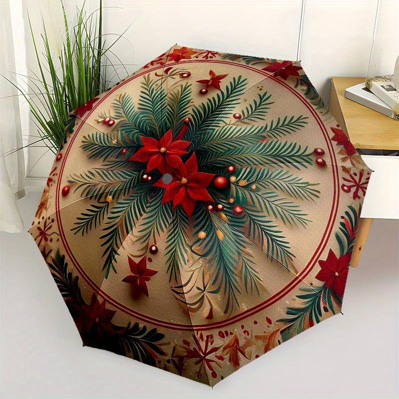 

Christmas Decorative Plate with Festive Floral DesignUmbrella with Cute Design, Portable 3-Fold Compact Umbrella for Men & Women, Valentine s Day Moth