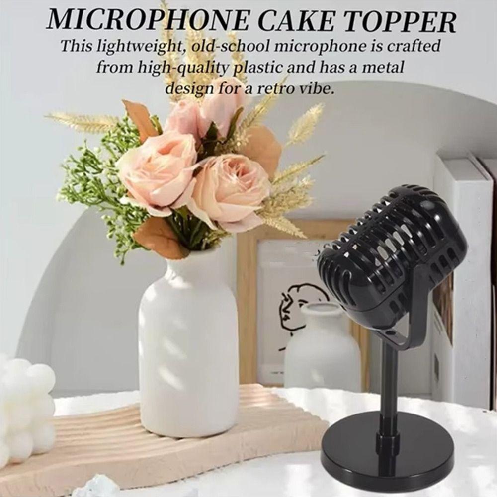 Classic Retro Microphone Props Miniature Vintage Simulation Microphone Plastic Dynamic Vocal Microphone Photography Props
