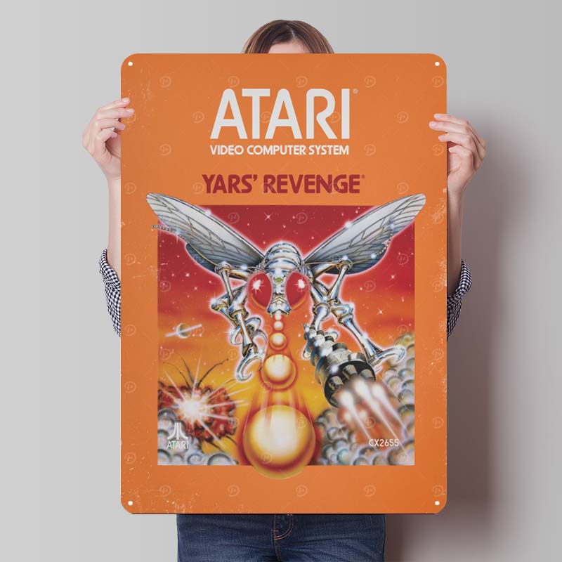 A-Atari Posters Classic Game Metal Signs Wall Decor Custom Tinplate Plaques for Gamers Gaming Room Decoration Art Mural Man Cave