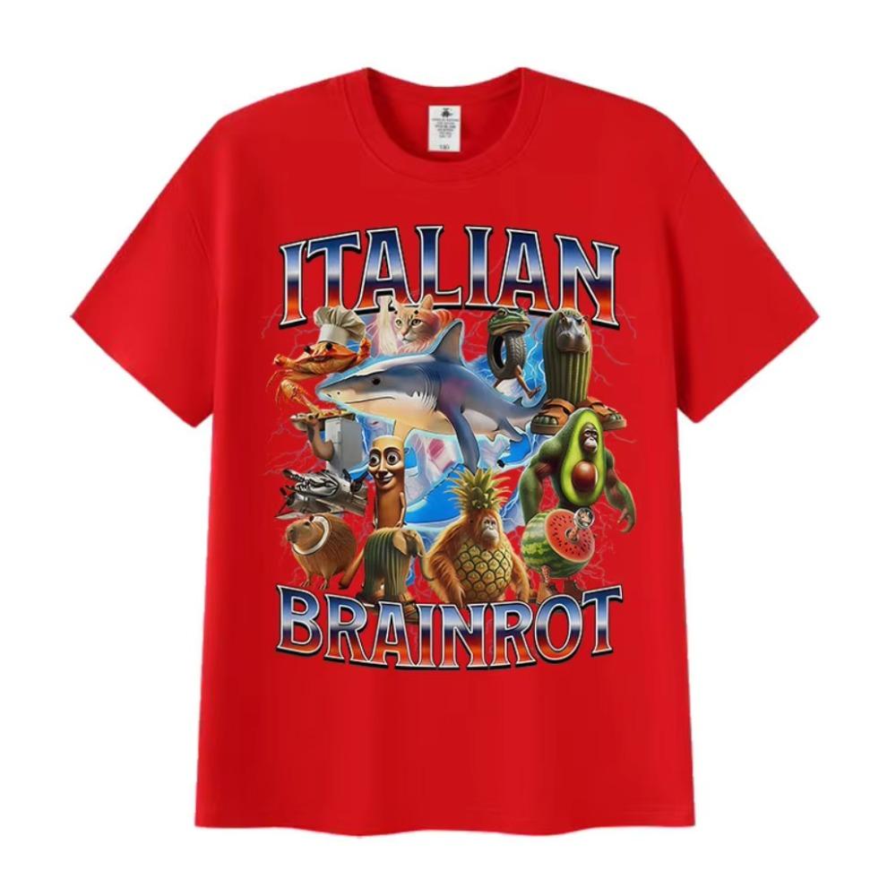 Funny Italian Brainrot Meme Tshirt Men Women Tralalero Tralala Tung Tung Tung Sahur Bombardiro Crocodilo Brr Brr Patapim TShirt