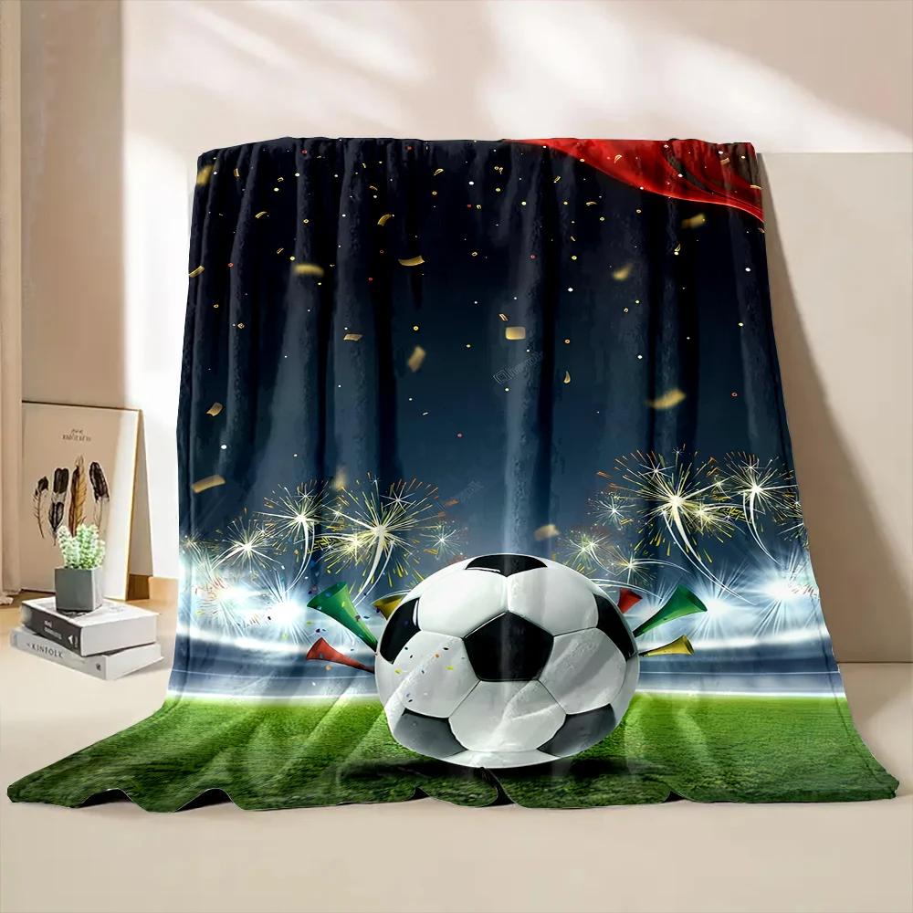 Football Theme Blanket, Soft Throw Blanket for Home Bedroom Bed Sofa Picnic Travel Office Rest Cover Blanket Kids Birthday Gift