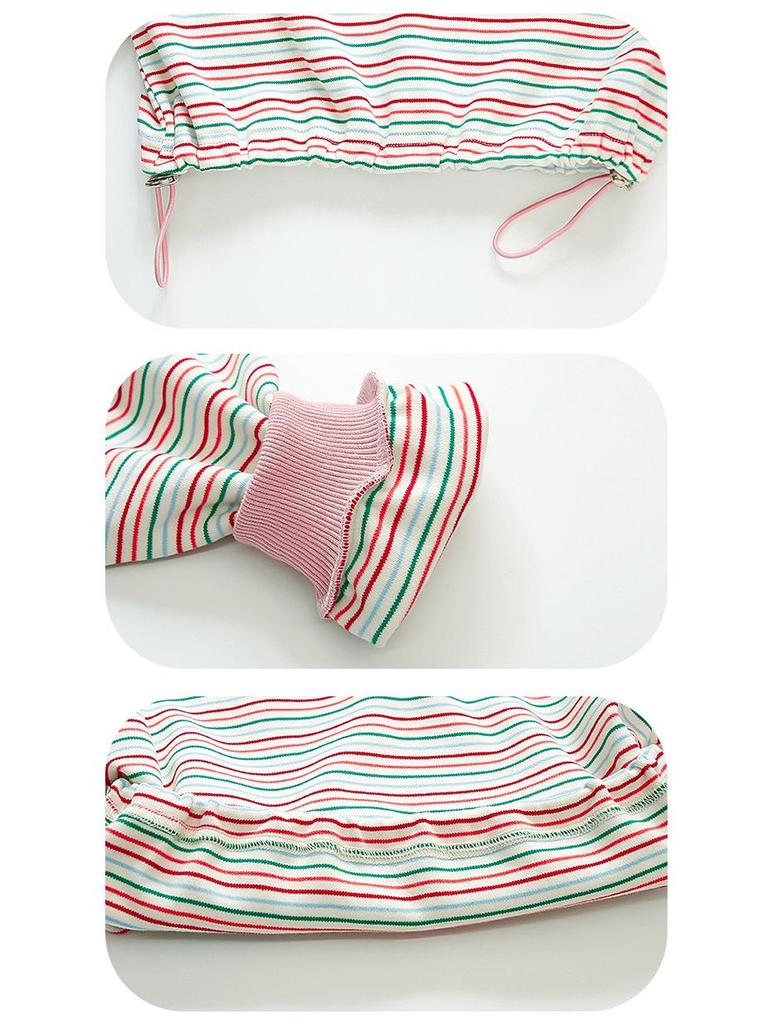 2025 Girls' Stylish Striped Long-Sleeve Sweatshirt & Pant Set - Spring/Autumn Fashion